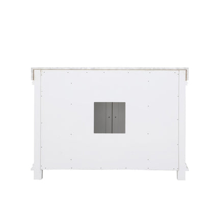 Jardin 48" Single Bathroom Vanity Set in White and Carrara White Marble Countertop without Mirror
