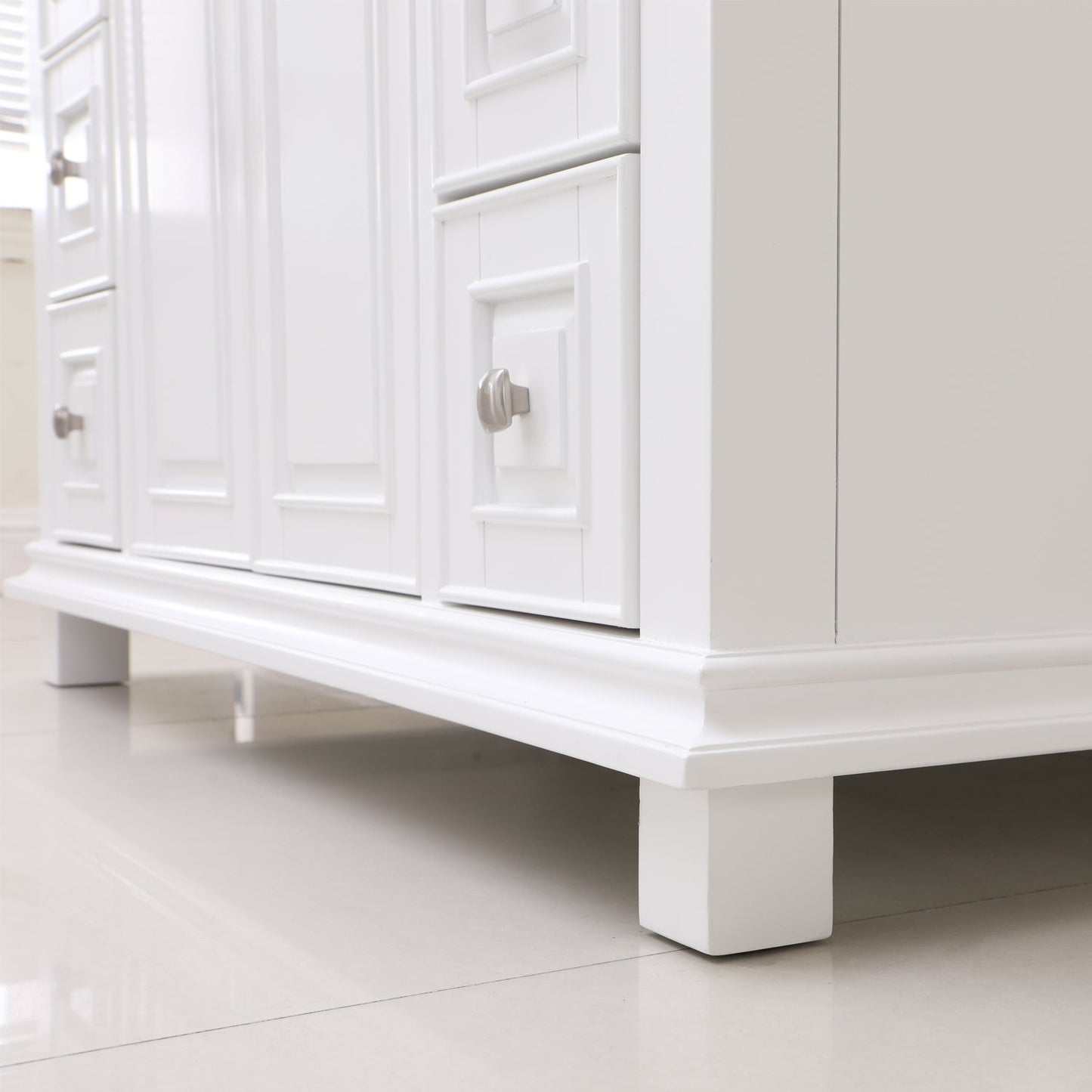Jardin 48" Single Bathroom Vanity Set in White and Carrara White Marble Countertop without Mirror