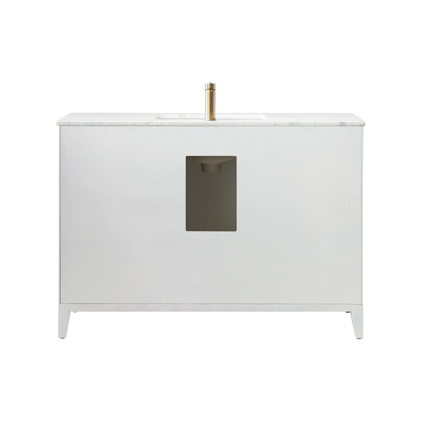 Sutton 48" Single Bathroom Vanity Set in White and Carrara White Marble Countertop without Mirror