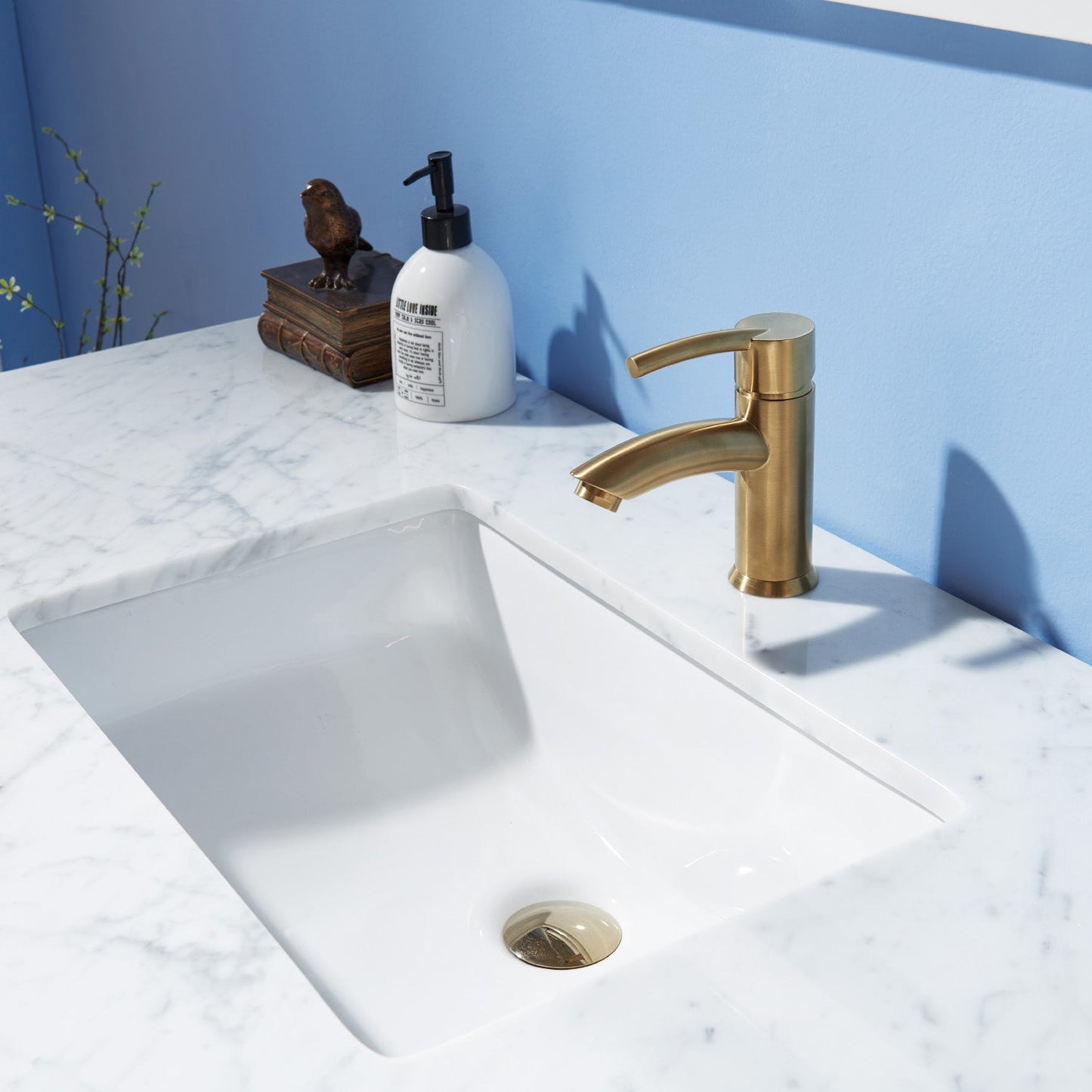 Sutton 48" Single Bathroom Vanity Set in White and Carrara White Marble Countertop without Mirror