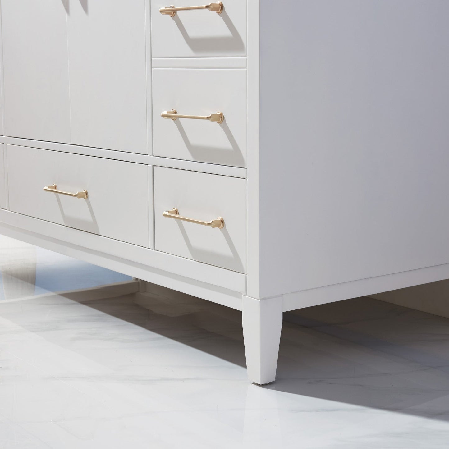 Sutton 48" Single Bathroom Vanity Set in White and Carrara White Marble Countertop without Mirror