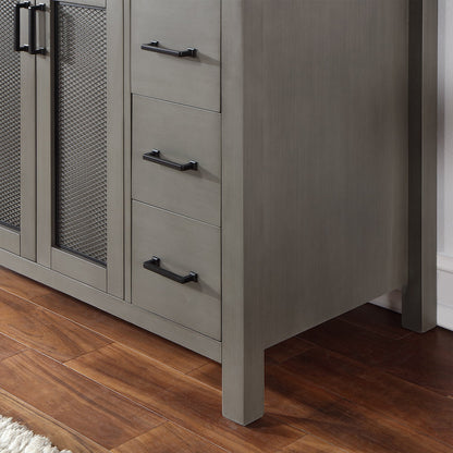 Hadiya 48" Single Bathroom Vanity Set in Gray Pine with Aosta White Engineered Stone Countertop with Mirror
