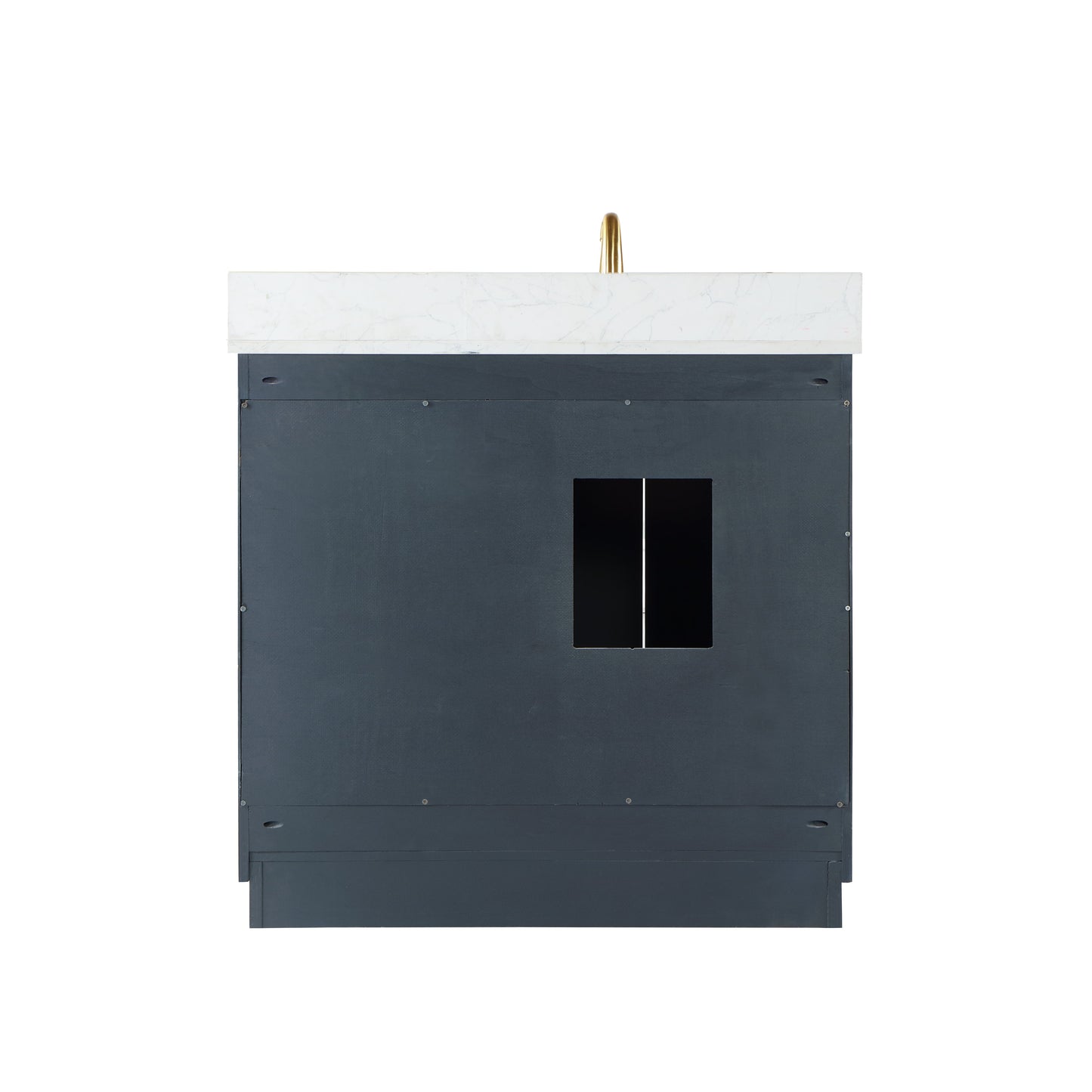 Gazsi 36" Single Bathroom Vanity Set in Classic Blue with Grain White Engineered Stone Countertop without Mirror