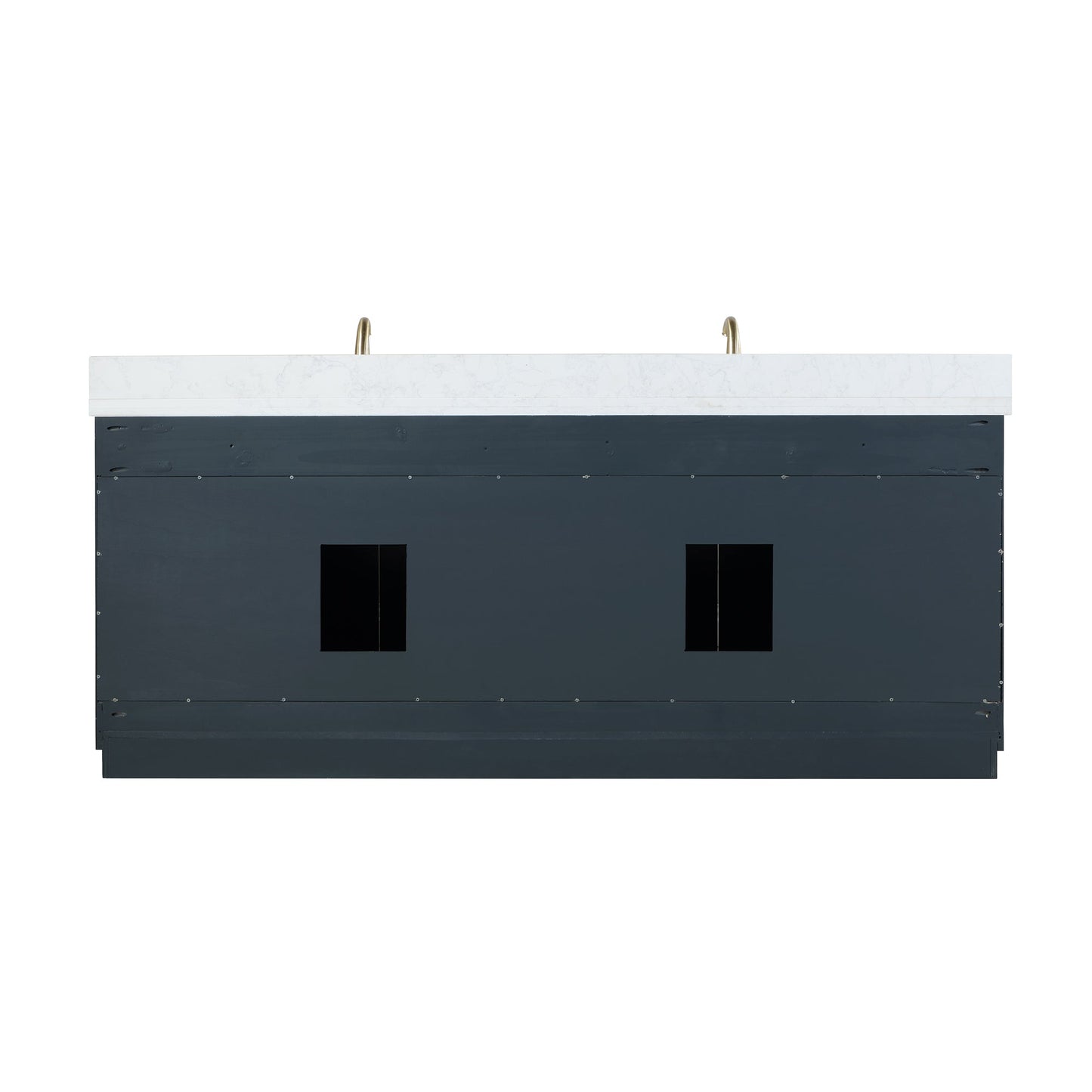 Gazsi 84" Double Bathroom Vanity Set in Classic Blue with Grain White Engineered Stone Countertop without Mirror