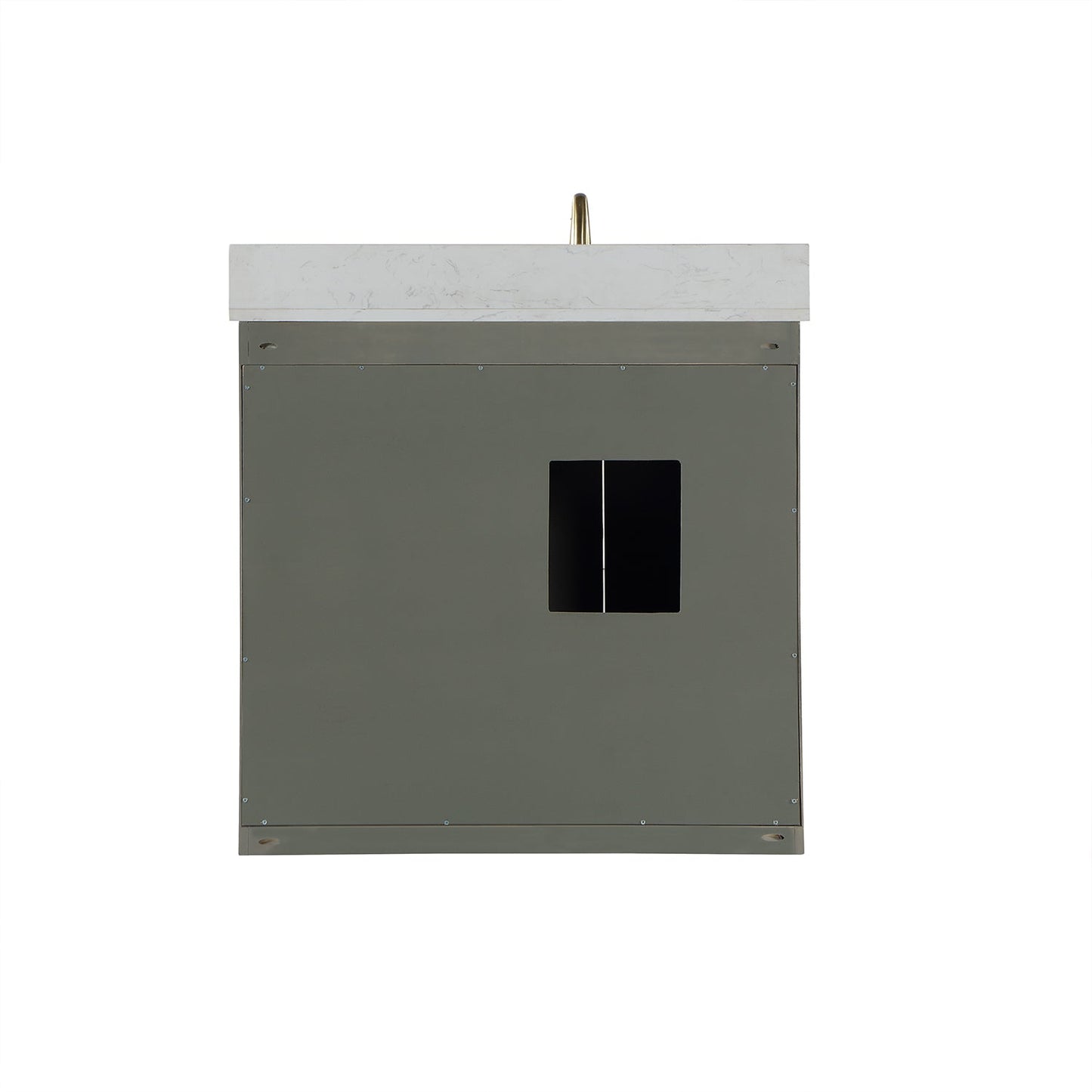 Monna 36" Single Bathroom Vanity Set in Gray Pine with Aosta White Engineered Stone Countertop without Mirror
