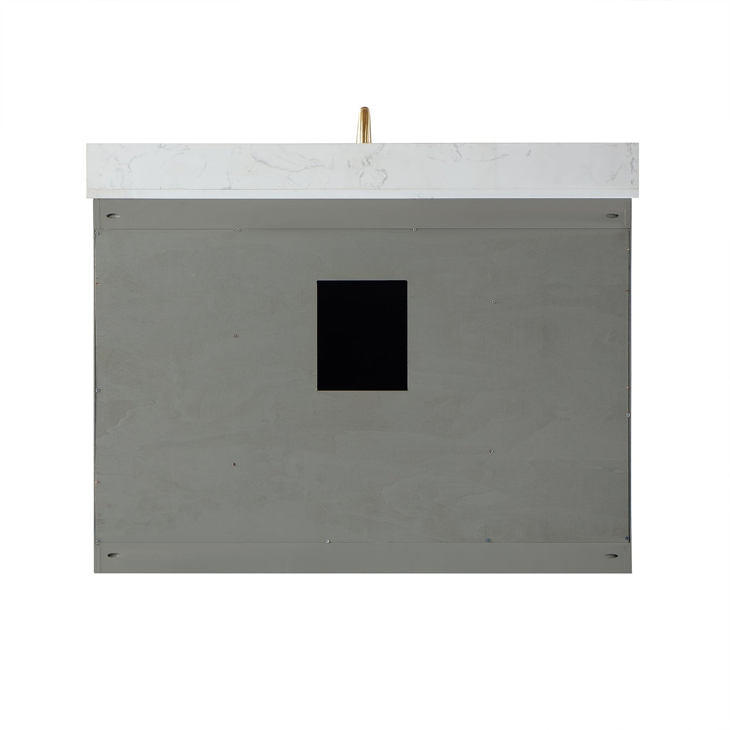 Monna 48" Single Bathroom Vanity Set in Gray Pine with Aosta White Engineered Stone Countertop without Mirror