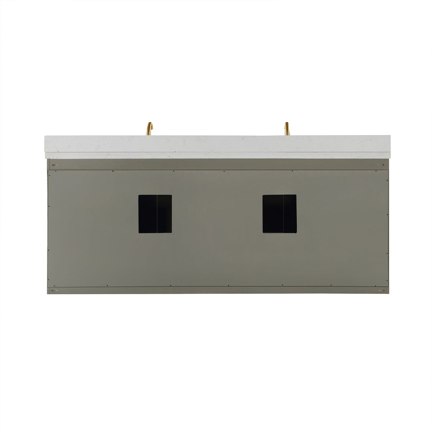 Monna 84" Double Bathroom Vanity Set in Gray Pine with Aosta White Engineered Stone Countertop without Mirror