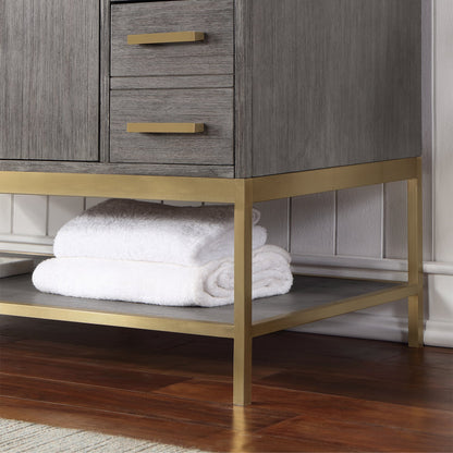 Wildy 48" Single Bathroom Vanity Set in Classical Grey with Grain White Engineered Stone Countertop without Mirror