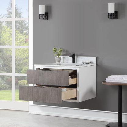 Dione 30" Single Bathroom Vanity in Classical Gray with Aosta White Engineered Stone Countertop without Mirror