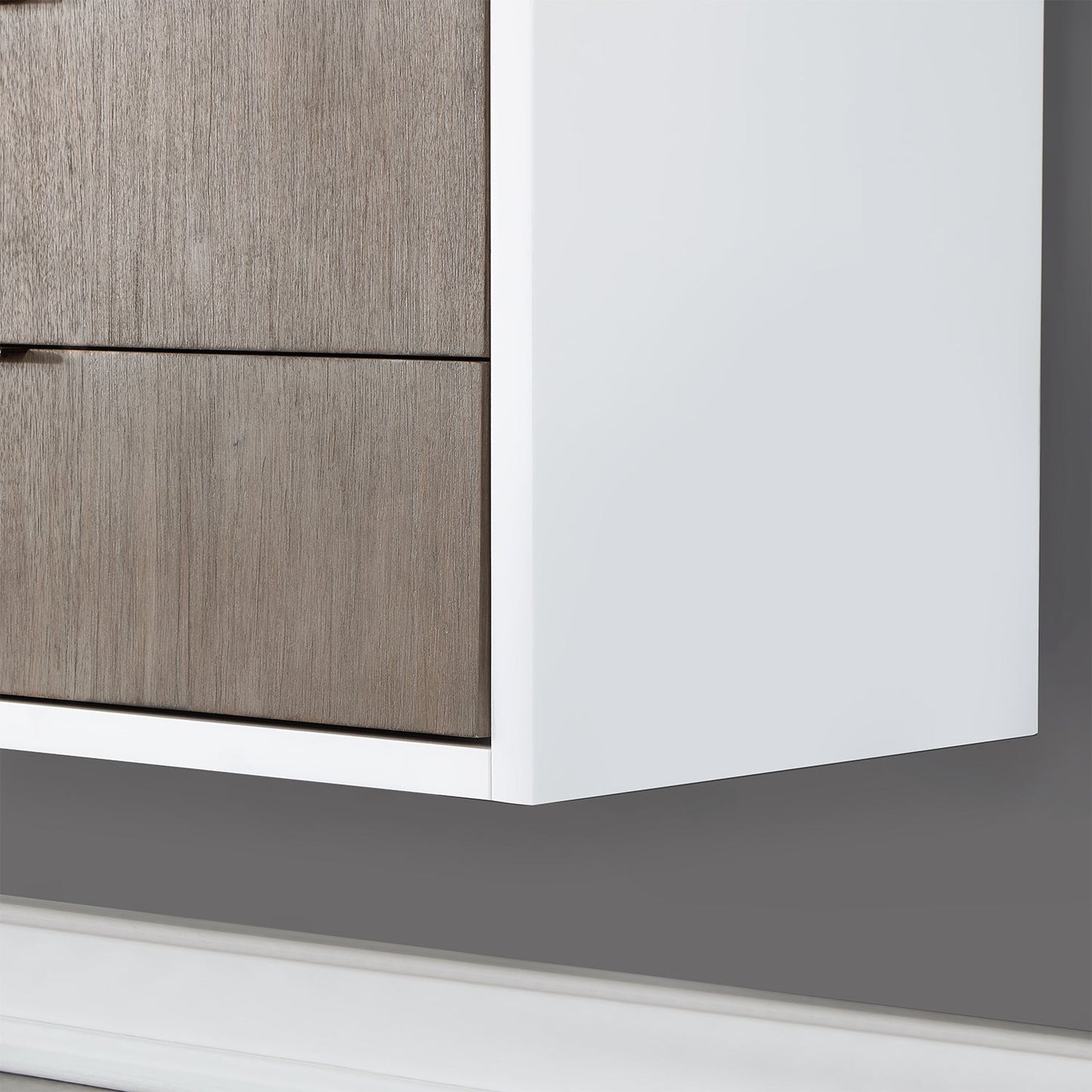 Dione 36" Single Bathroom Vanity in Classical Gray with Aosta White Engineered Stone Countertop with Mirror
