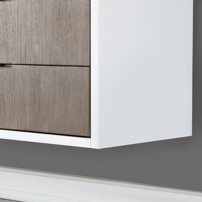 Dione 36" Single Bathroom Vanity in Classical Gray with Aosta White Engineered Stone Countertop with Mirror
