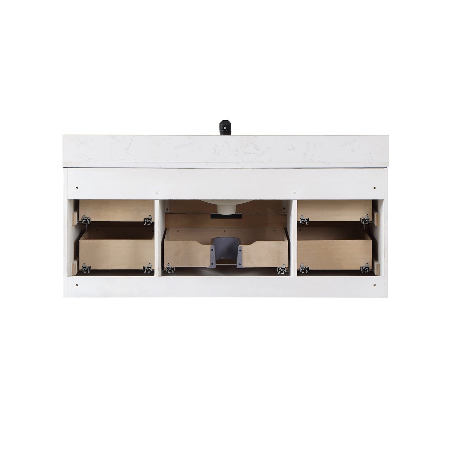 Dione 48" Single Bathroom Vanity in Classical Gray with Aosta White Engineered Stone Countertop with Mirror