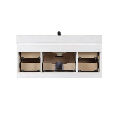 Dione 48" Single Bathroom Vanity in Classical Gray with Aosta White Engineered Stone Countertop with Mirror