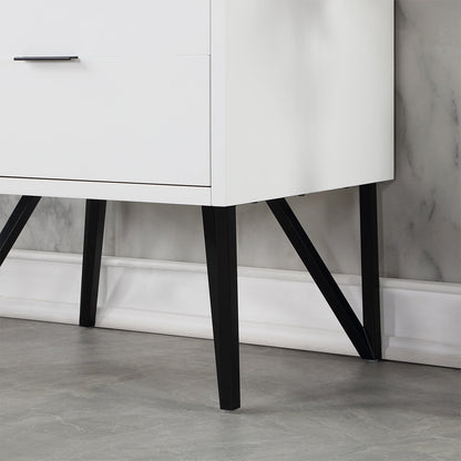Helios 30" Single Bathroom Vanity in White with Concrete Gray Engineered Stone Countertop without Mirror