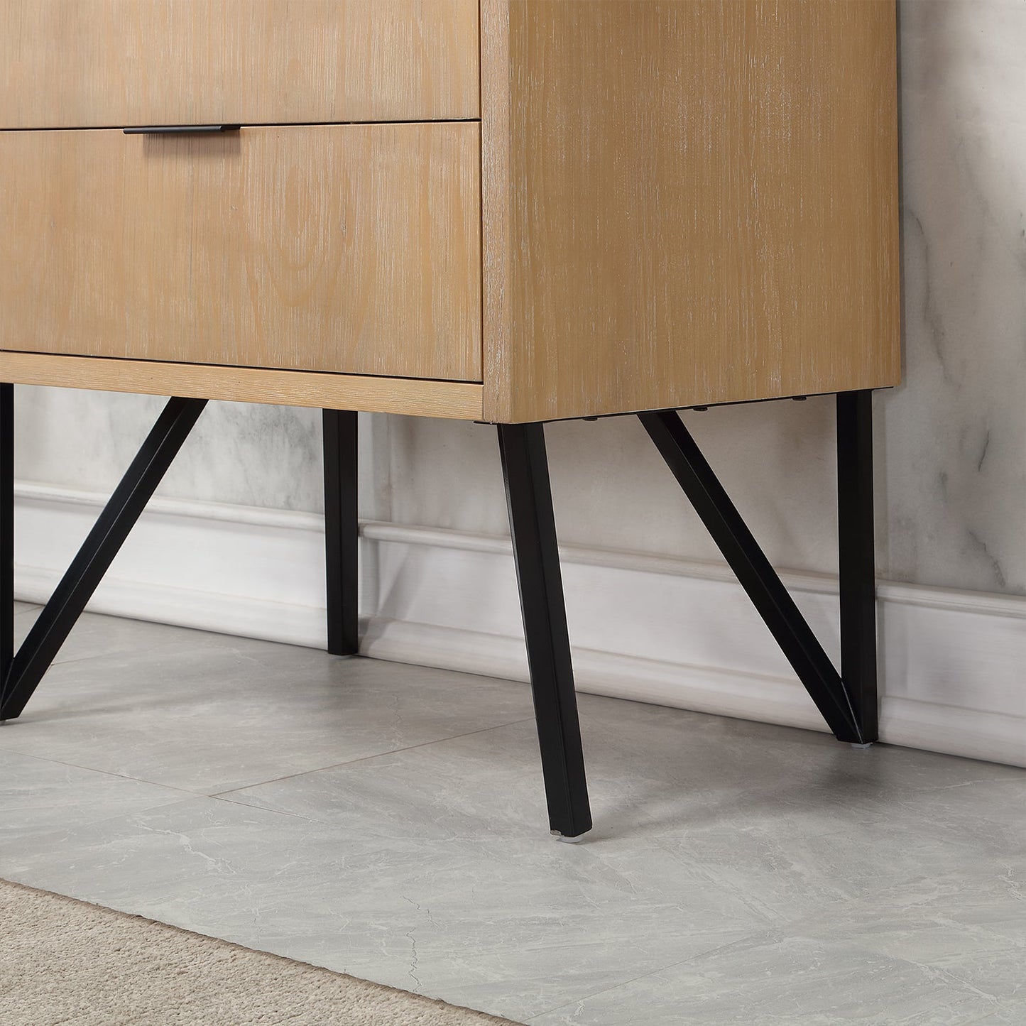 Helios 30" Single Bathroom Vanity in Weathered Pine with Carrara White Engineered Stone Countertop without Mirror