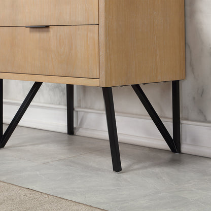 Helios 30" Single Bathroom Vanity in Weathered Pine with Carrara White Engineered Stone Countertop without Mirror