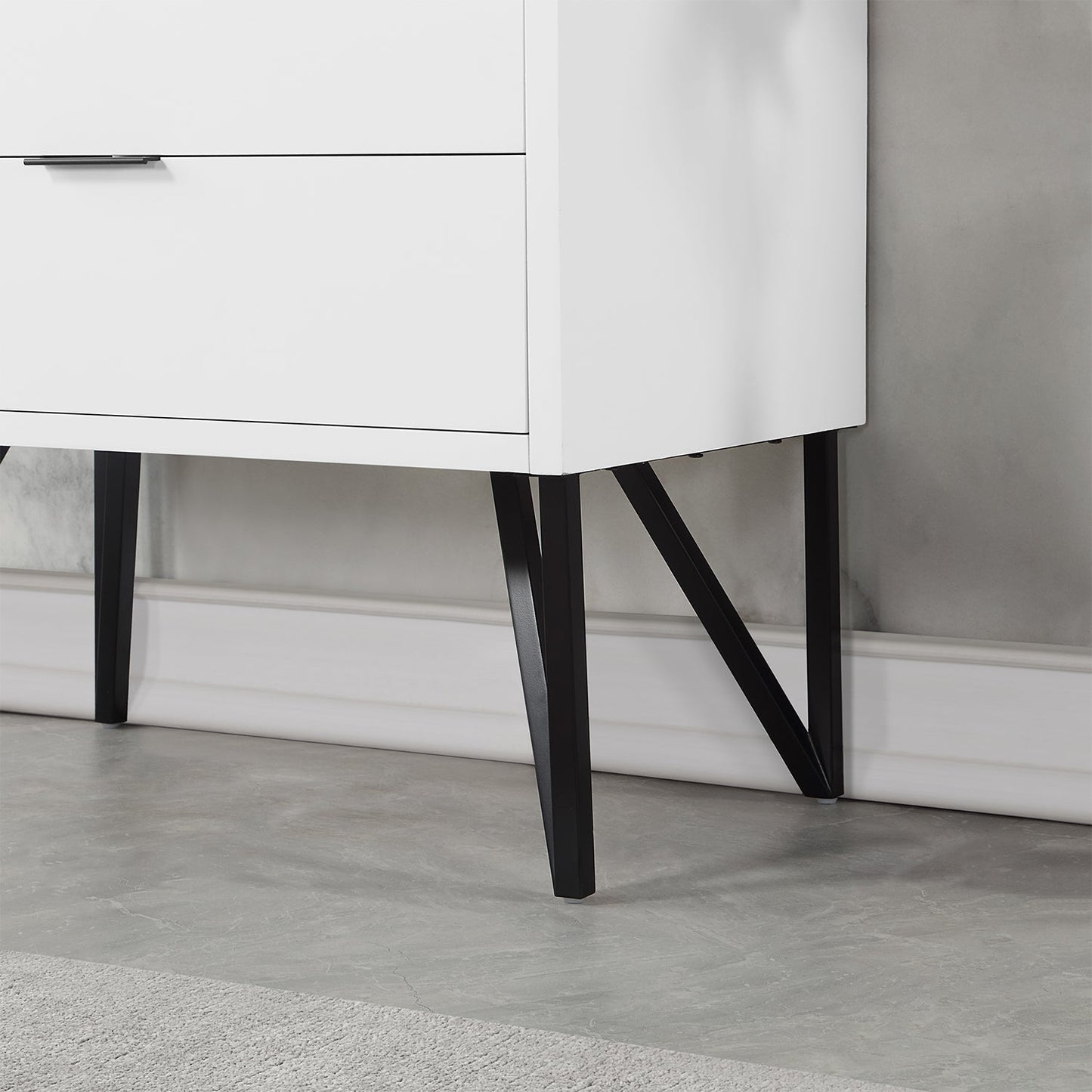Helios 36" Single Bathroom Vanity in White with Concrete Gray Engineered Stone Countertop without Mirror