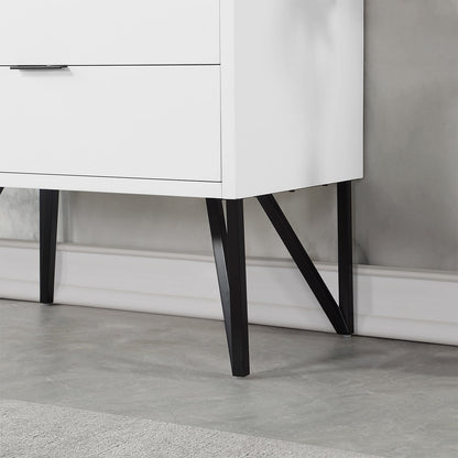 Helios 36" Single Bathroom Vanity in White with Concrete Gray Engineered Stone Countertop without Mirror