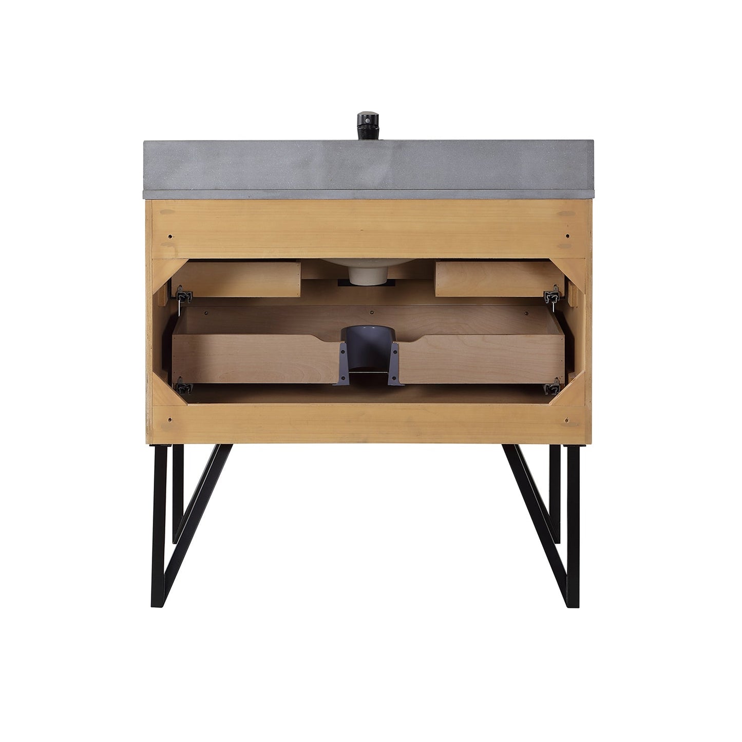 Helios 36" Single Bathroom Vanity in Weathered Pine with Carrara White Engineered Stone Countertop with Mirror