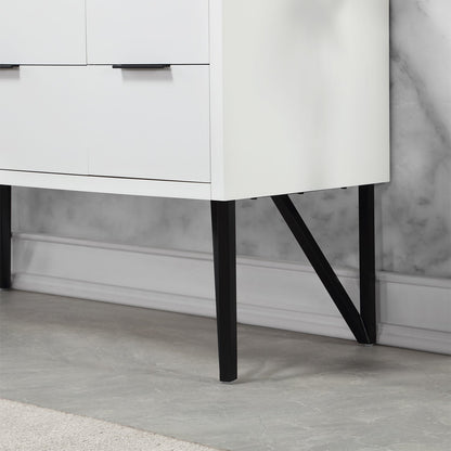 Helios 48" Single Bathroom Vanity in White with Concrete Gray Engineered Stone Countertop without Mirror