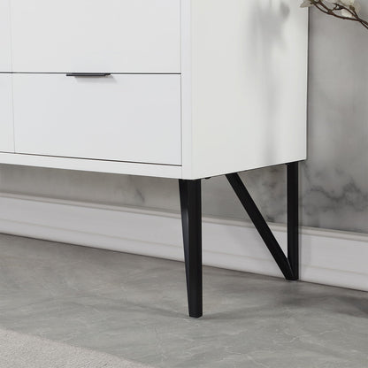 Helios 60" Double Bathroom Vanity in White with Concrete Gray Engineered Stone Countertop with Mirror