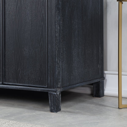 Weiser 72" Double Bathroom Vanity in Black Oak with Aosta White Engineered Stone Countertop with Mirror