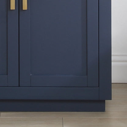 Gavino 30" Single Bathroom Vanity in Royal Blue with Grain White Engineered Stone Countertop without Mirror