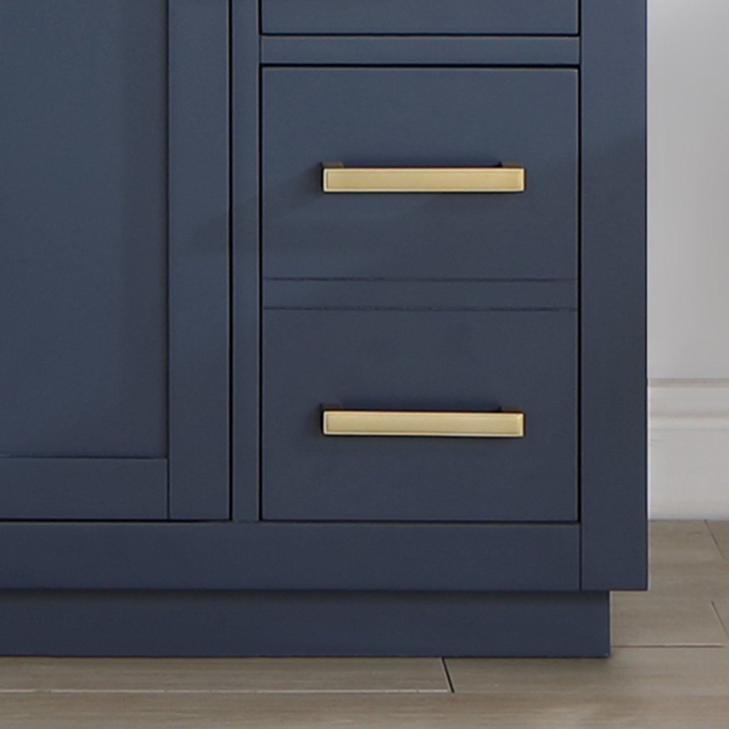 Gavino 48" Single Bathroom Vanity in Royal Blue with Grain White Engineered Stone Countertop with Mirror