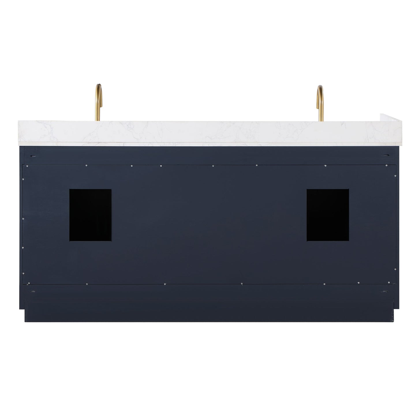 Gavino 72" Double Bathroom Vanity in Royal Blue with Grain White Engineered Stone Countertop without Mirror