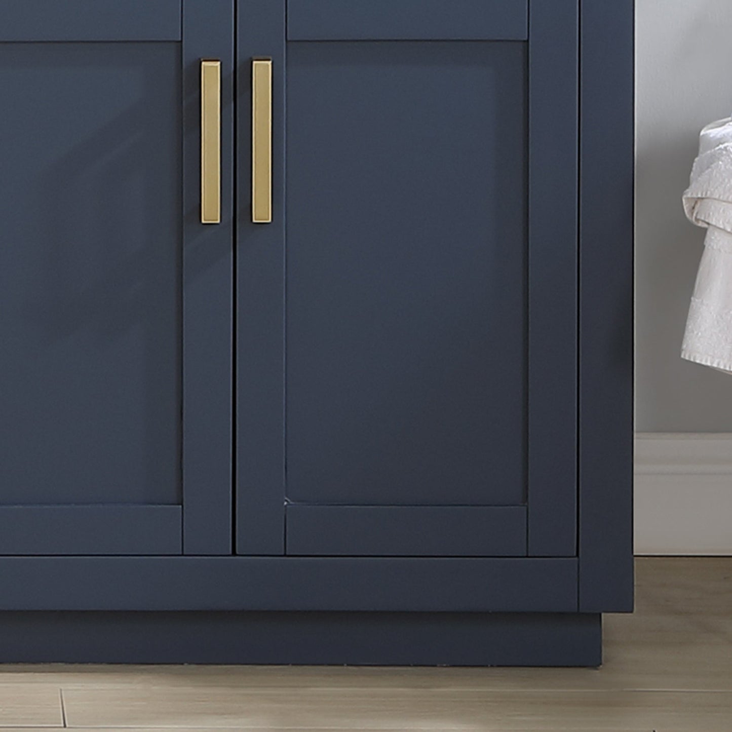 Gavino 72" Double Bathroom Vanity in Royal Blue with Grain White Engineered Stone Countertop without Mirror