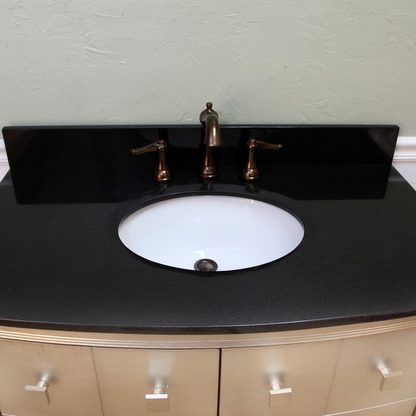 36" Single sink vanity wood bronze silver