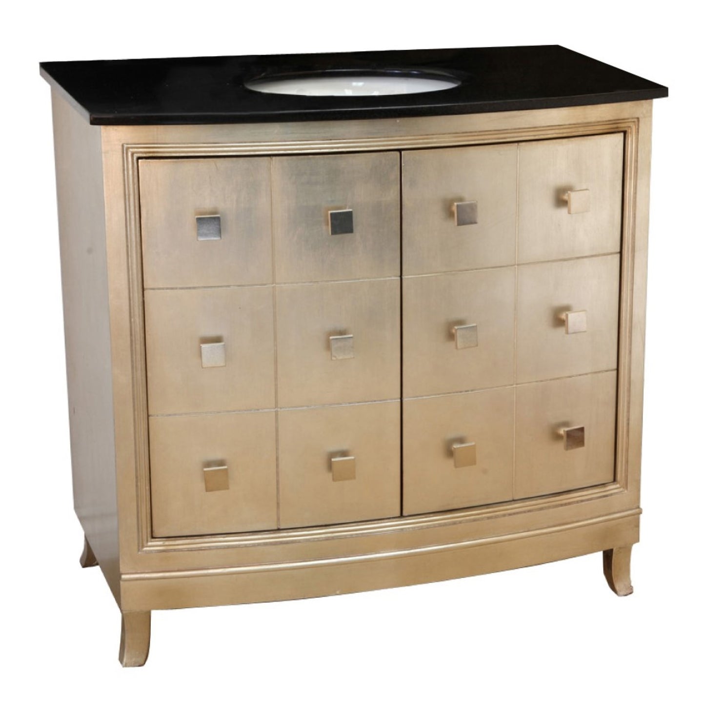 36" Single sink vanity wood bronze silver