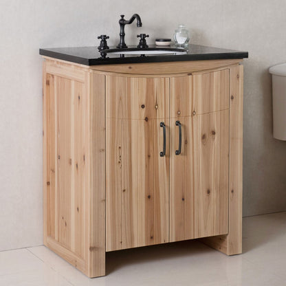 30" Single sink vanity solid fir natural