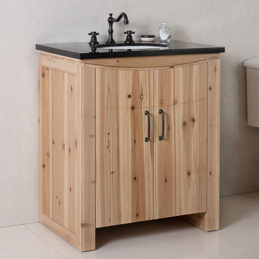 30" Single sink vanity solid fir natural