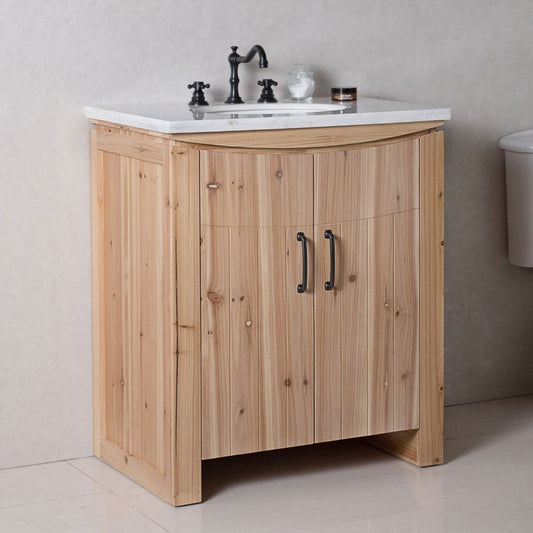 30" Single sink vanity solid fir natural