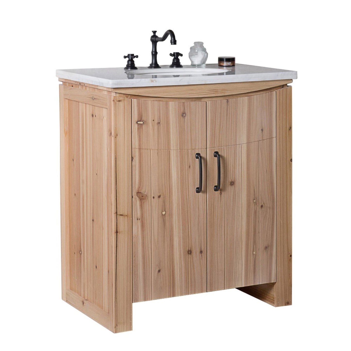 30" Single sink vanity solid fir natural