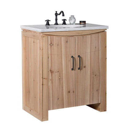 30" Single sink vanity solid fir natural