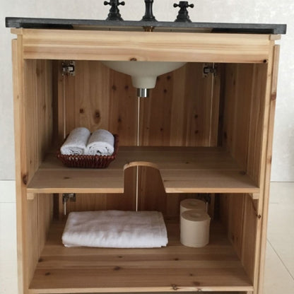 30" Single sink vanity solid fir natural