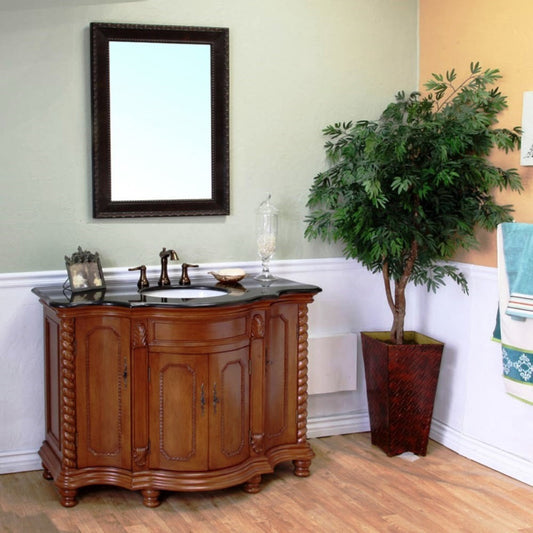 48" Single sink vanity wood Light walnut