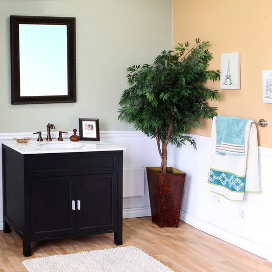 36" Single sink vanity wood ebony
