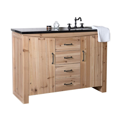48" Single sink vanity solid fir natural