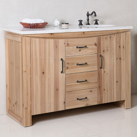 48" Single sink vanity solid fir natural
