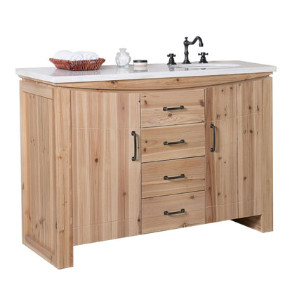 48" Single sink vanity solid fir natural