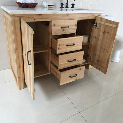 48" Single sink vanity solid fir natural
