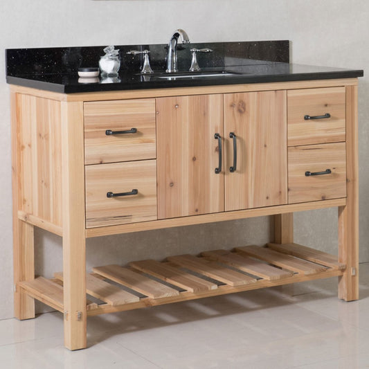 48" Single sink vanity solid fir natural