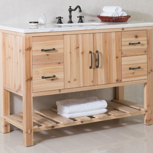 48" Single sink vanity solid fir natural
