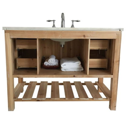 48" Single sink vanity solid fir natural