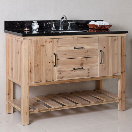 48" Single sink vanity solid fir natural