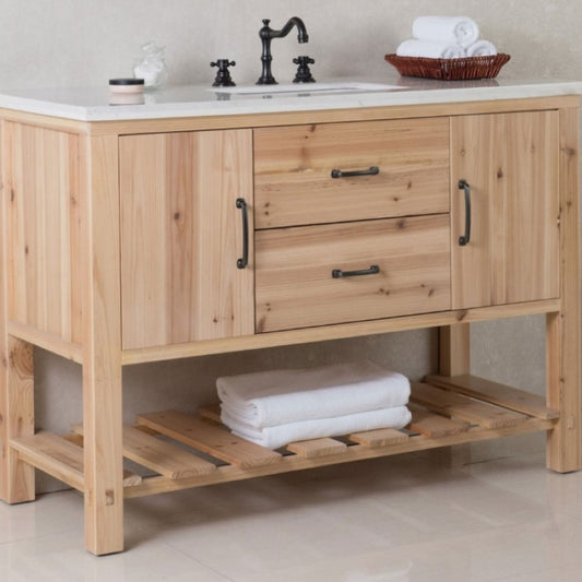 48" Single sink vanity solid fir natural