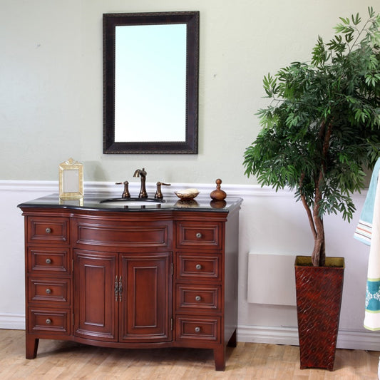 48" Single sink vanity wood brown cherry